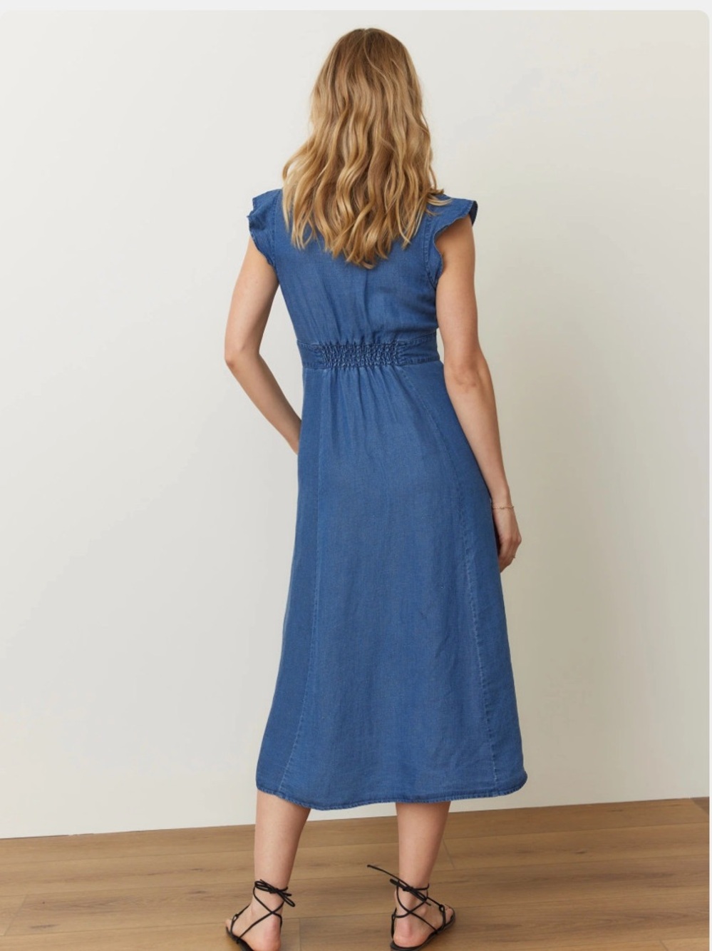 Marine layer indigo dyed Camila midi dress - Picture 3 of 5
